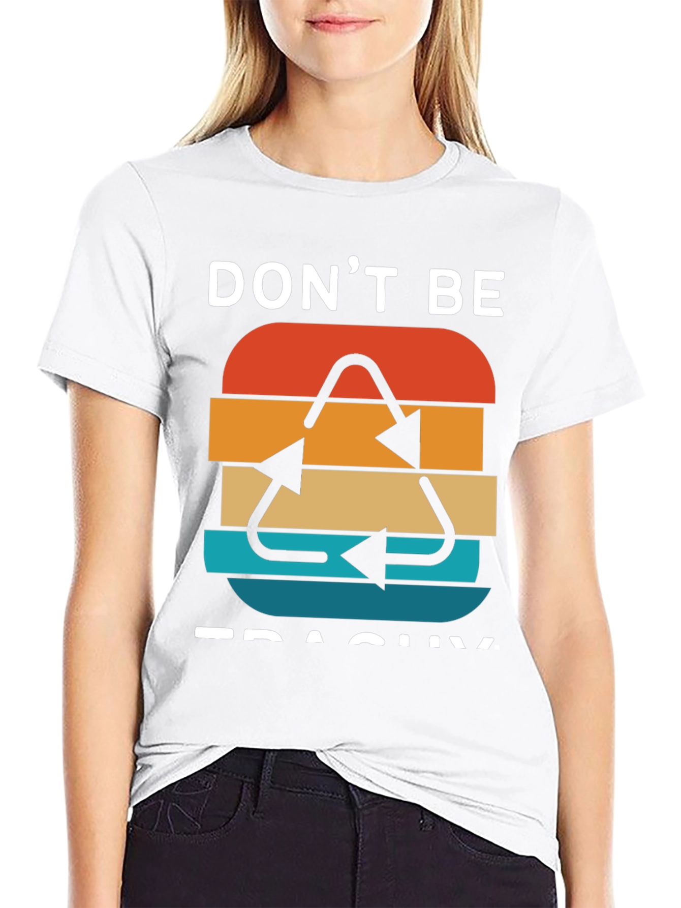 Dont Be Trashy Retro Recycle Graphic T-Shirt