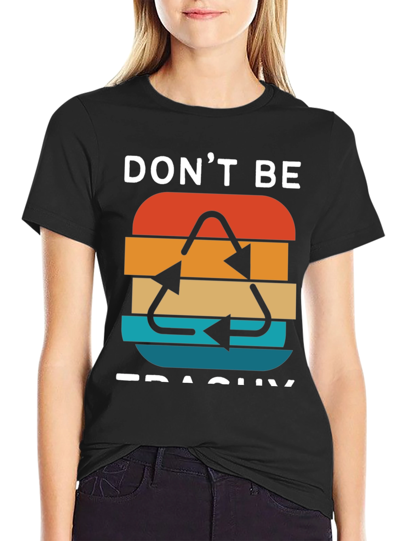 Dont Be Trashy Retro Recycle Graphic T-Shirt