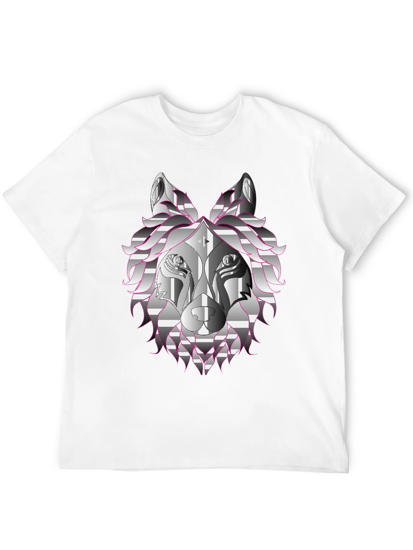 Geometric Wolf Head Graphic Print T-Shirt