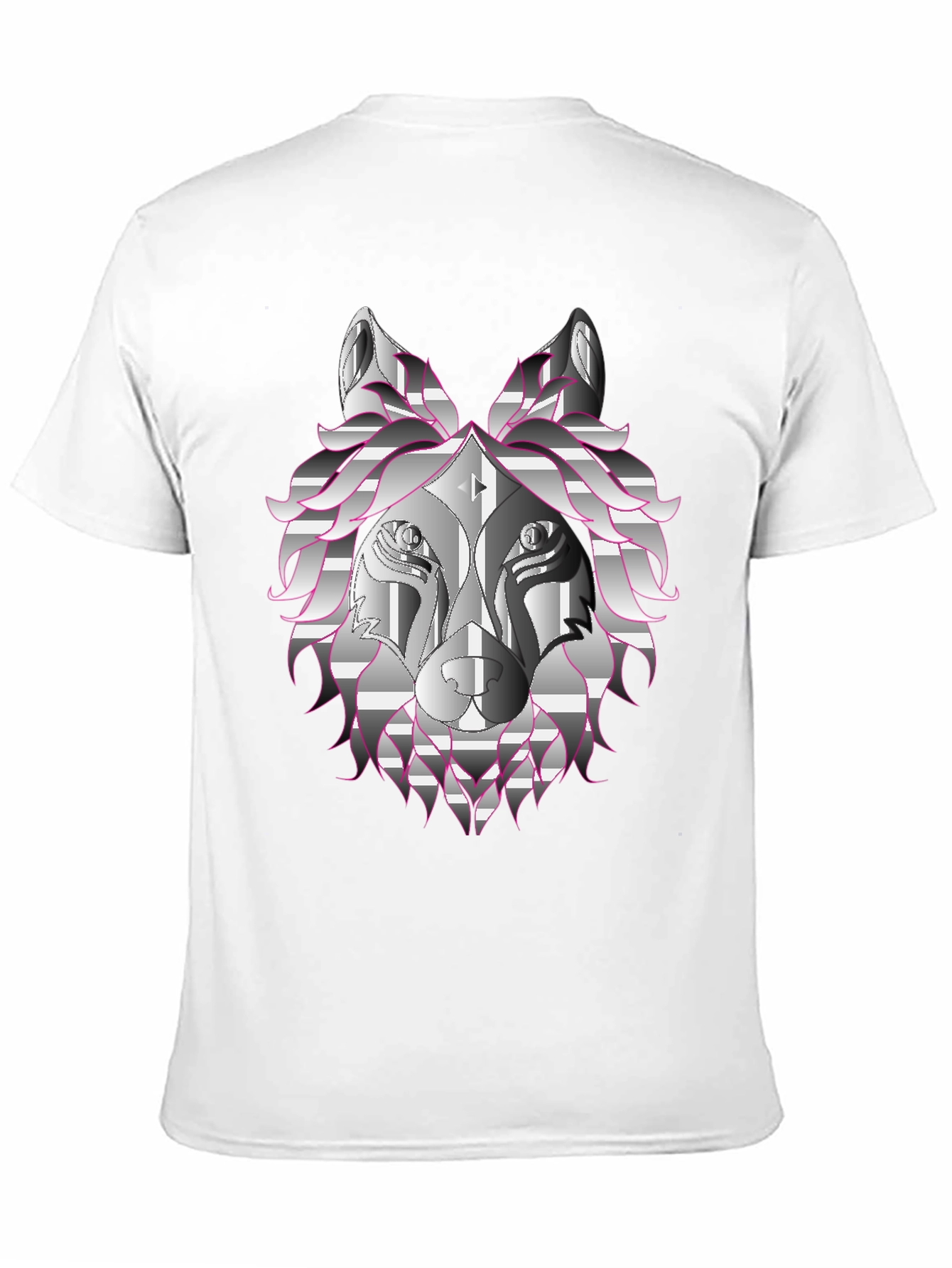 Geometric Wolf Head Graphic Print T-Shirt