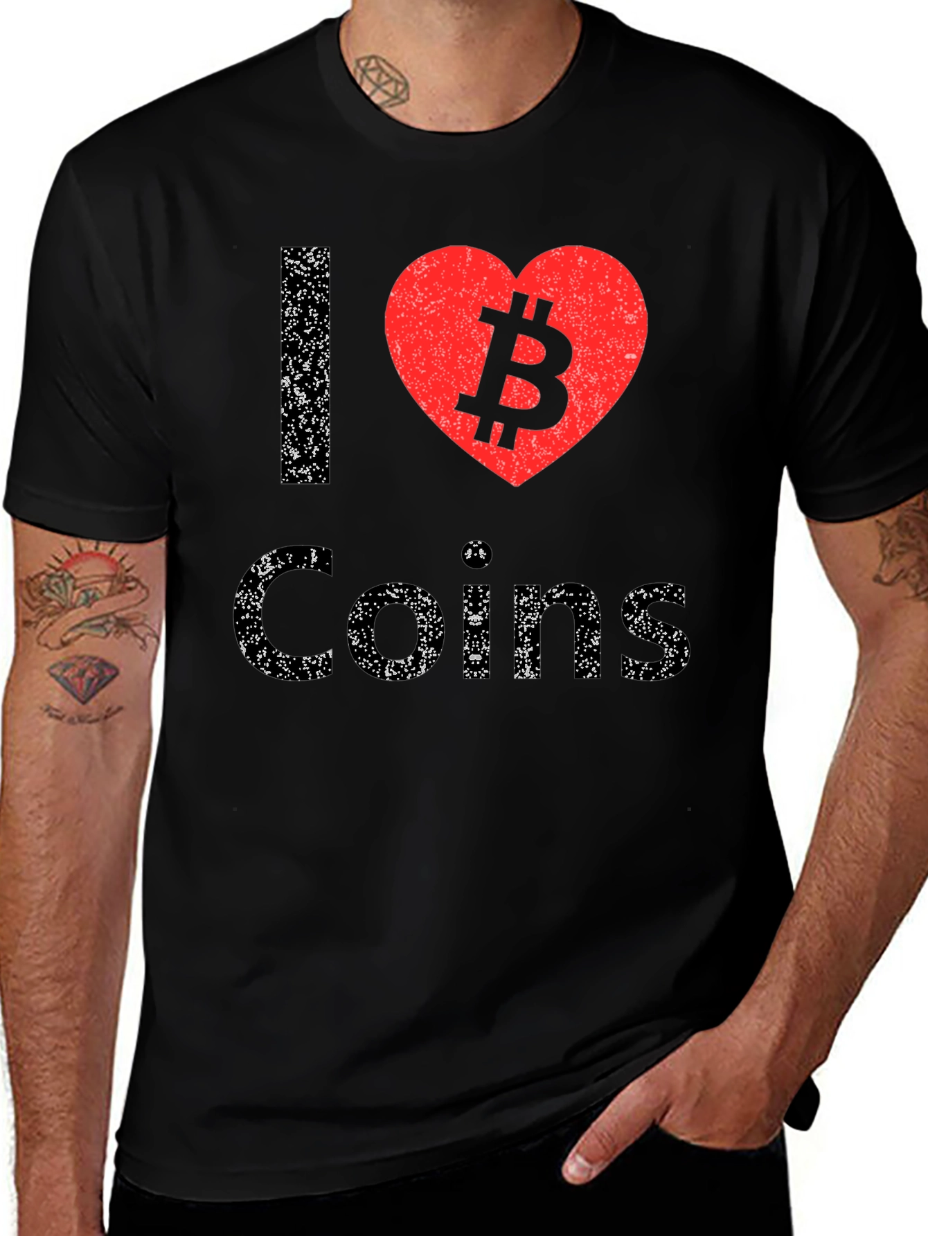 I Heart Coins Bitcoin Graphic Tee - Black