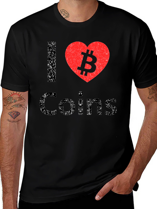 I Heart Coins Bitcoin Graphic Tee - Black
