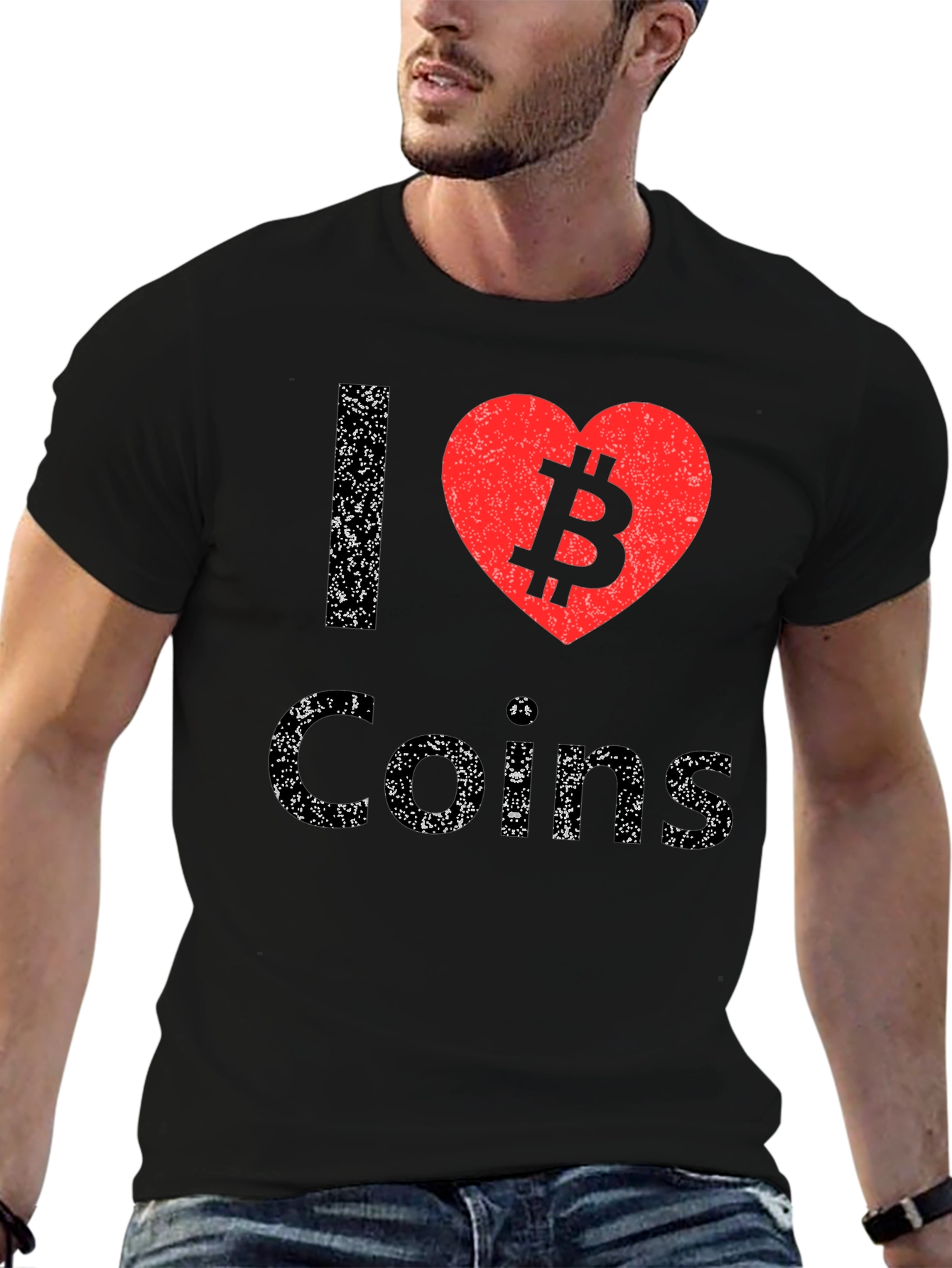 I Heart Coins Bitcoin Graphic Tee - Black