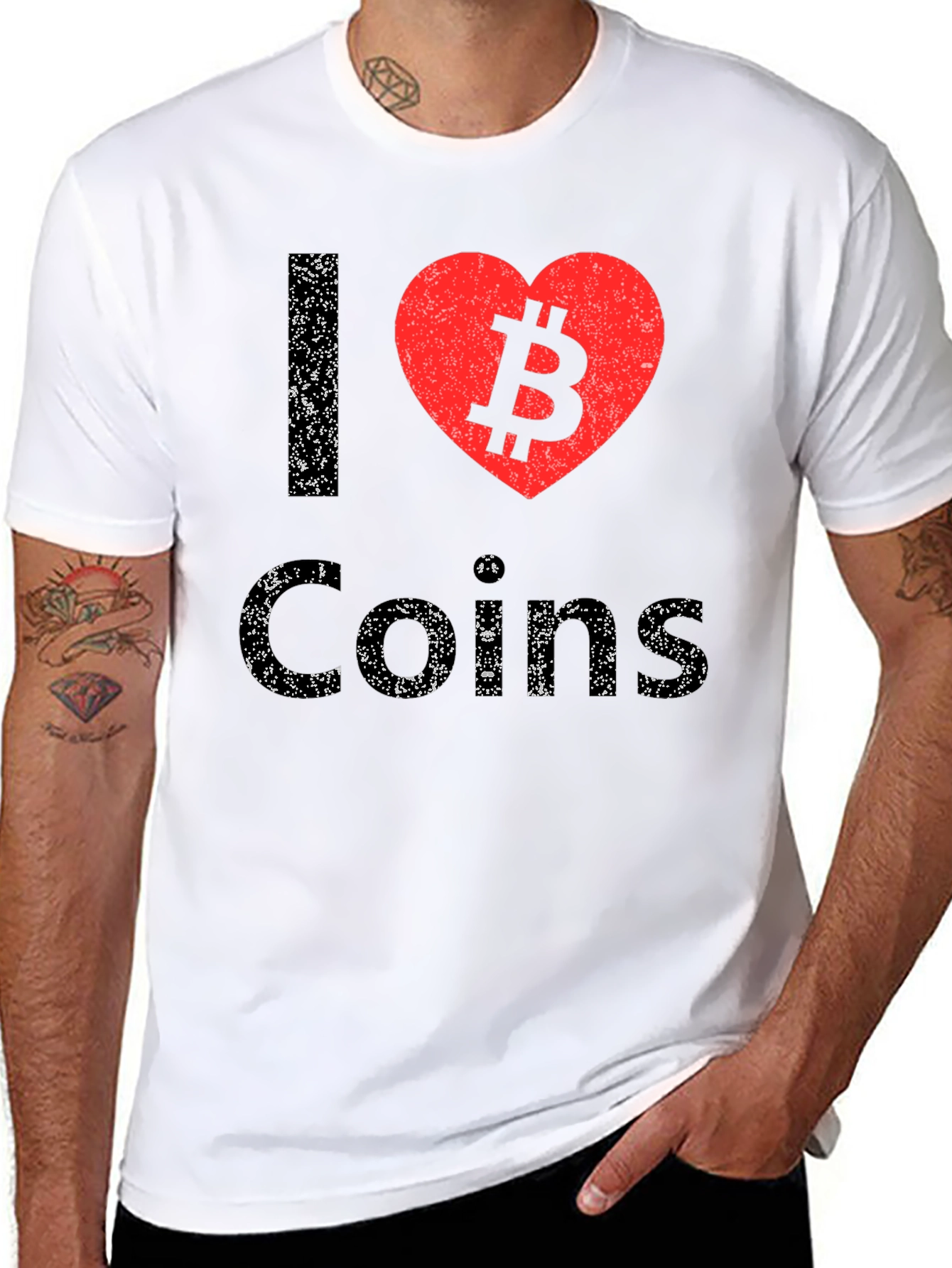 I Heart Coins Bitcoin Graphic Tee - Black