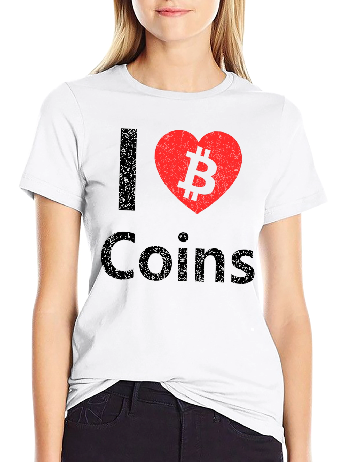 I Heart Coins Bitcoin Graphic Tee - Black