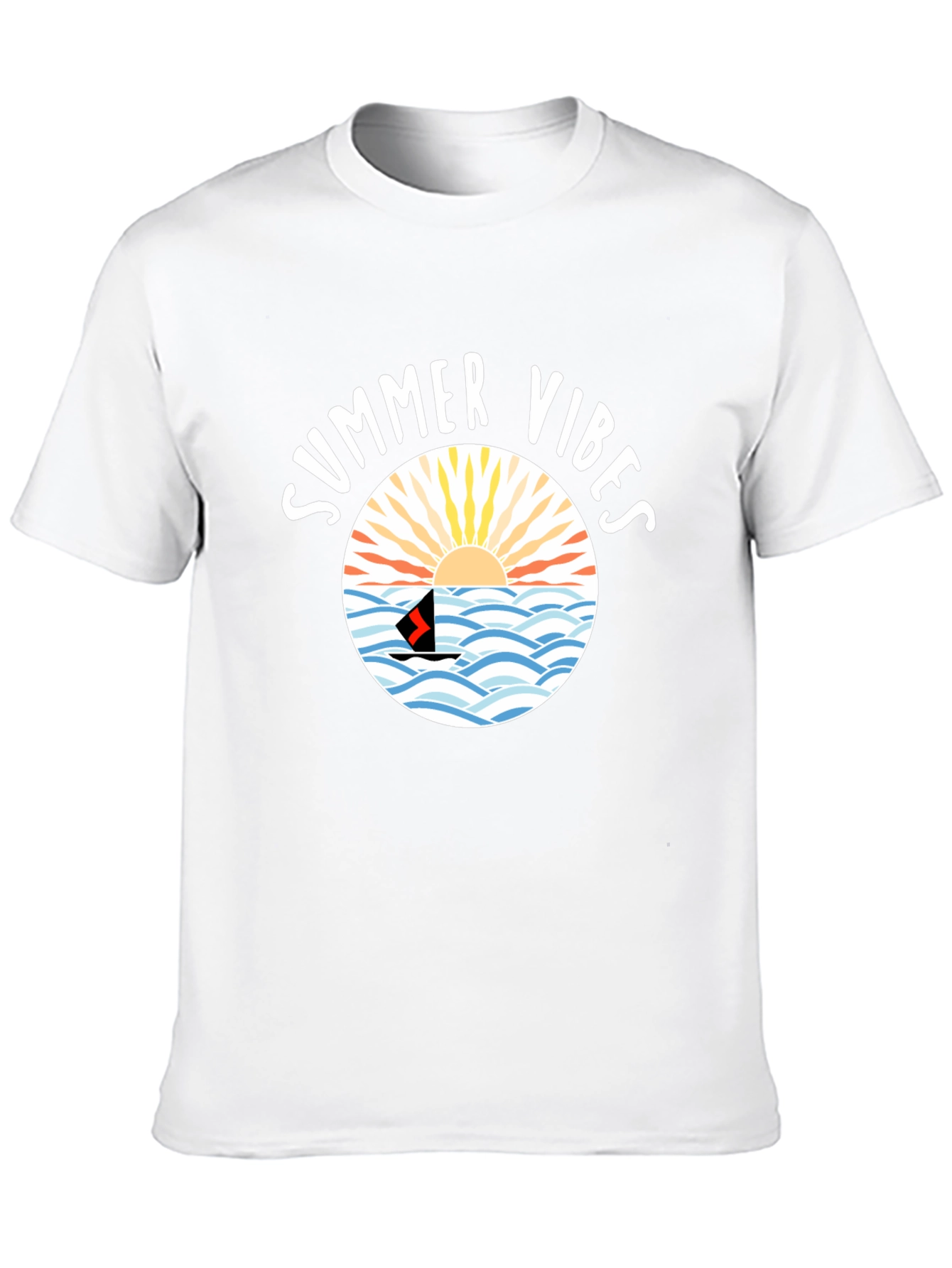 Summer Vibes Graphic Tee - Black Cotton Shirt