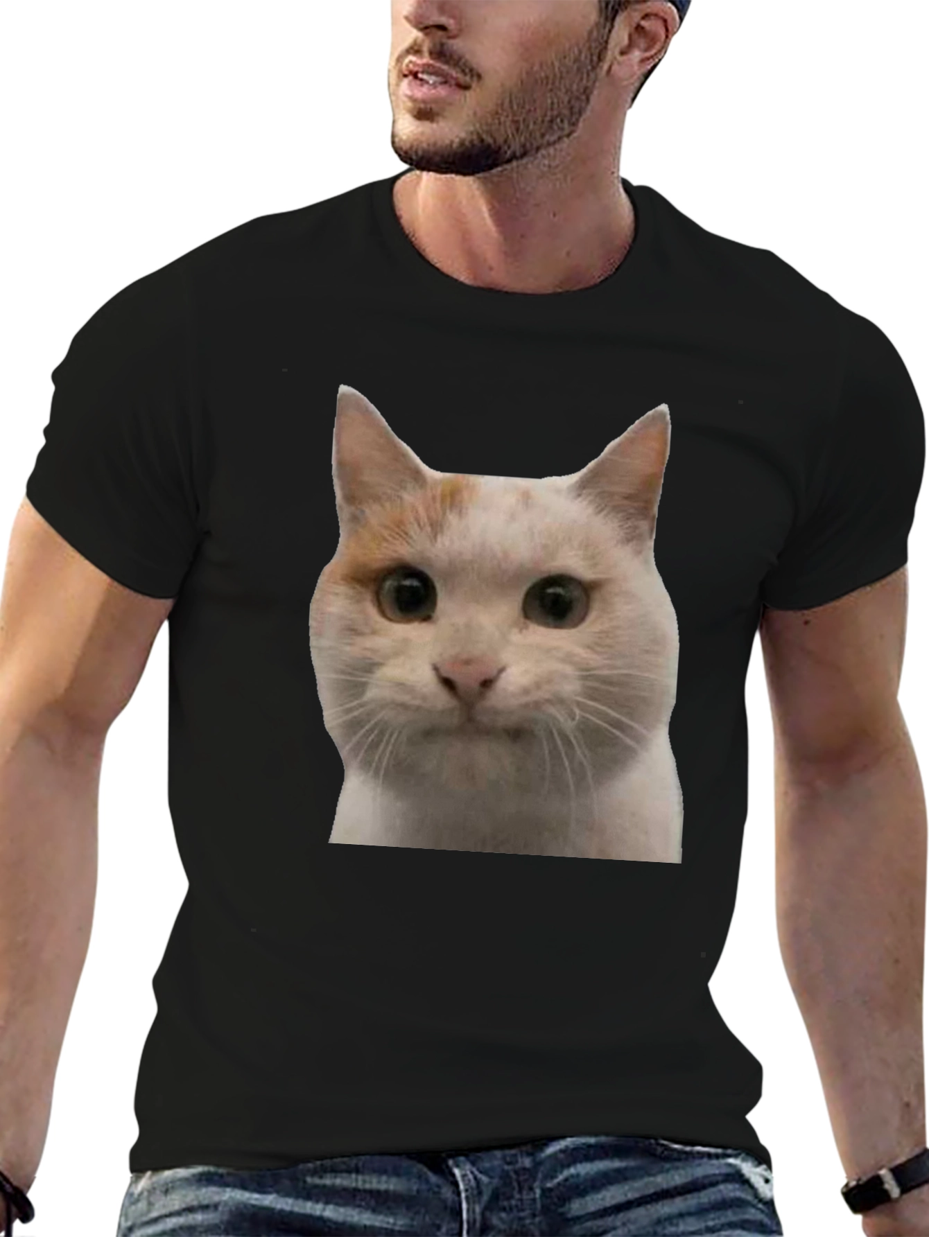 Cat Graphic Black T-Shirt