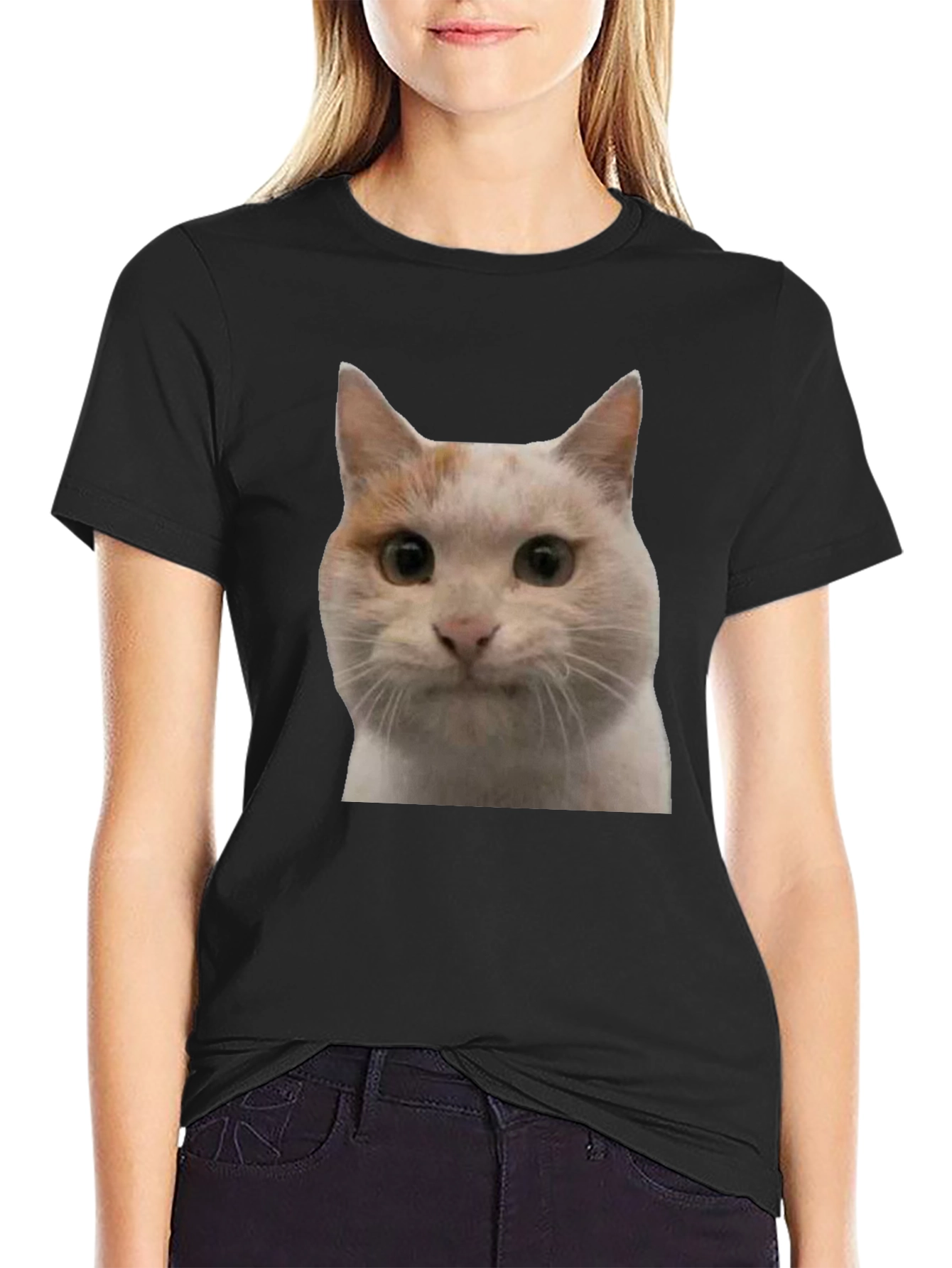 Cat Graphic Black T-Shirt