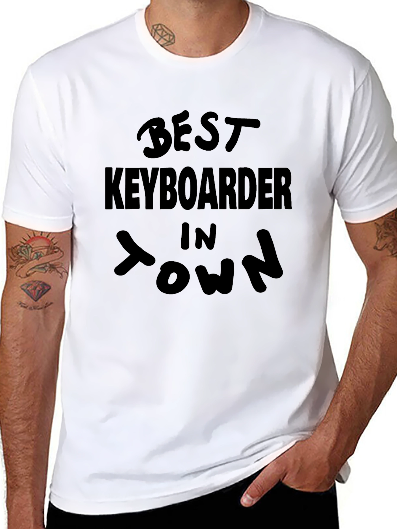 Best Keyboarder in Town Black T-Shirt