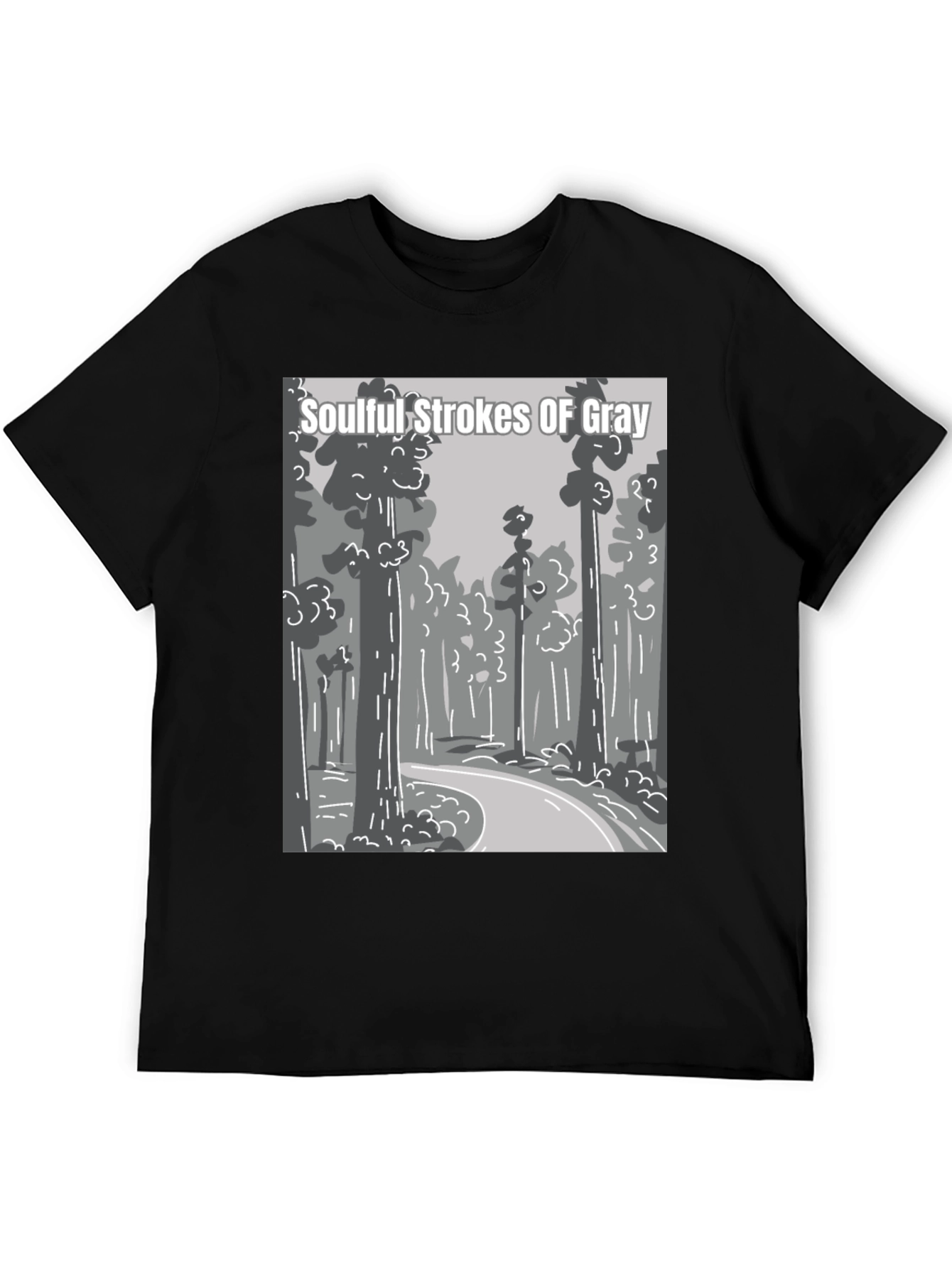 Soulful Strokes of Gray Graphic T-Shirt