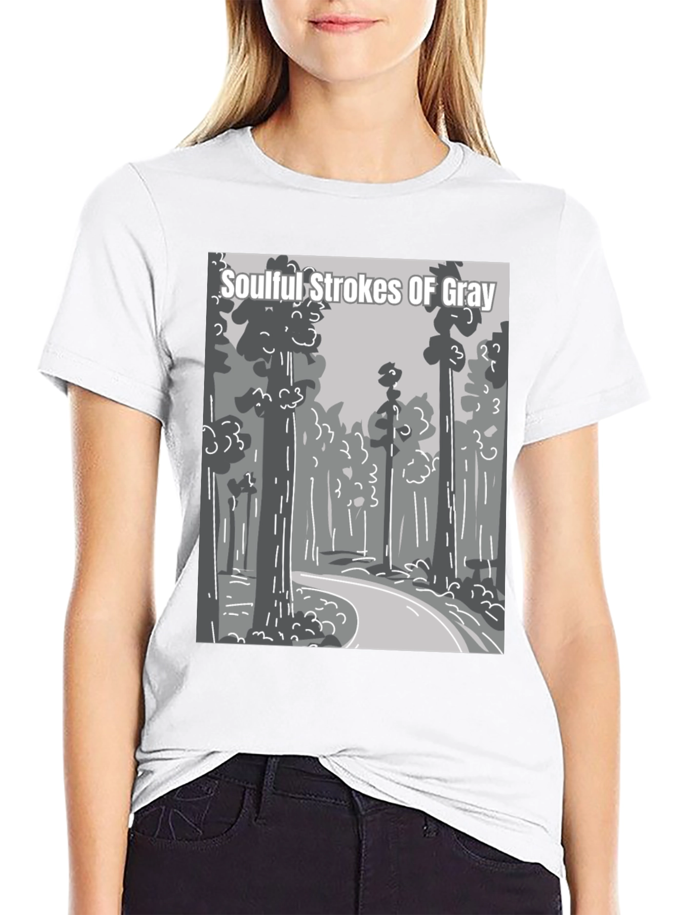 Soulful Strokes of Gray Graphic T-Shirt