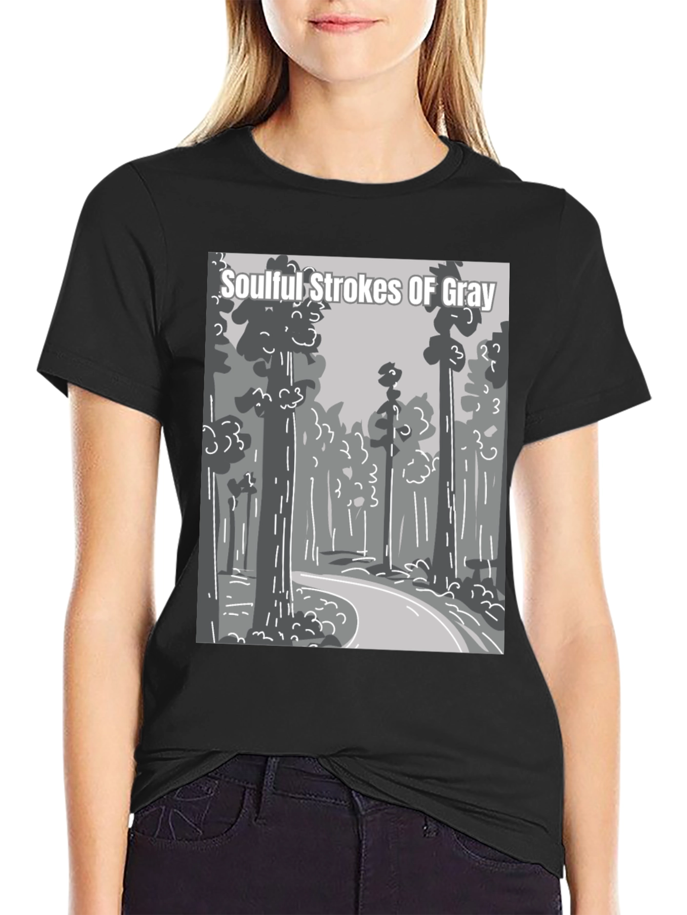 Soulful Strokes of Gray Graphic T-Shirt