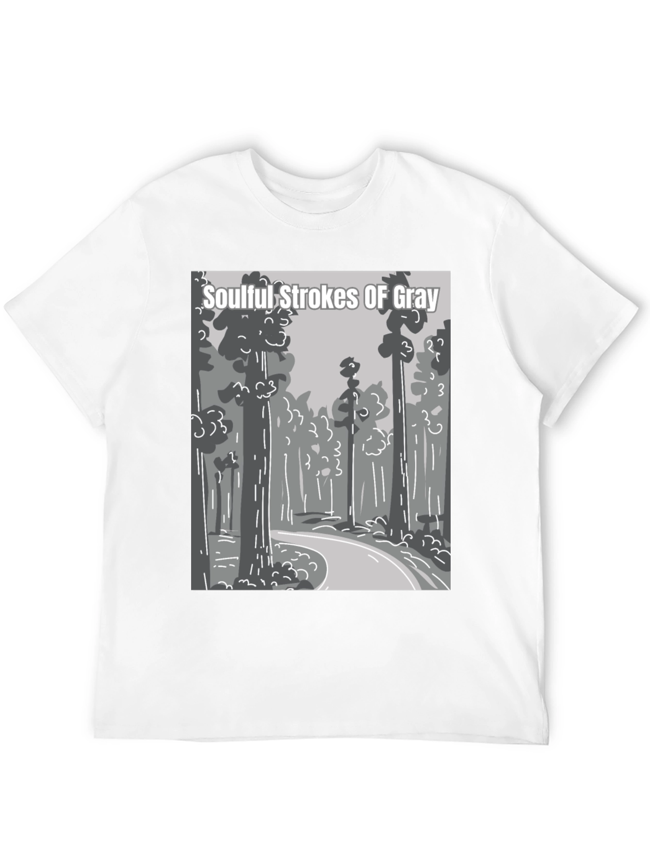 Soulful Strokes of Gray Graphic T-Shirt