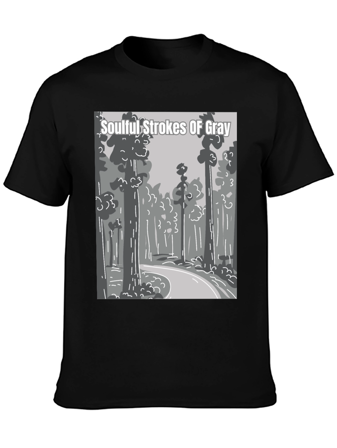 Soulful Strokes of Gray Graphic T-Shirt