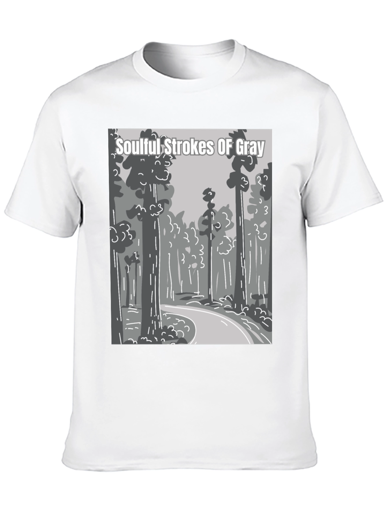 Soulful Strokes of Gray Graphic T-Shirt