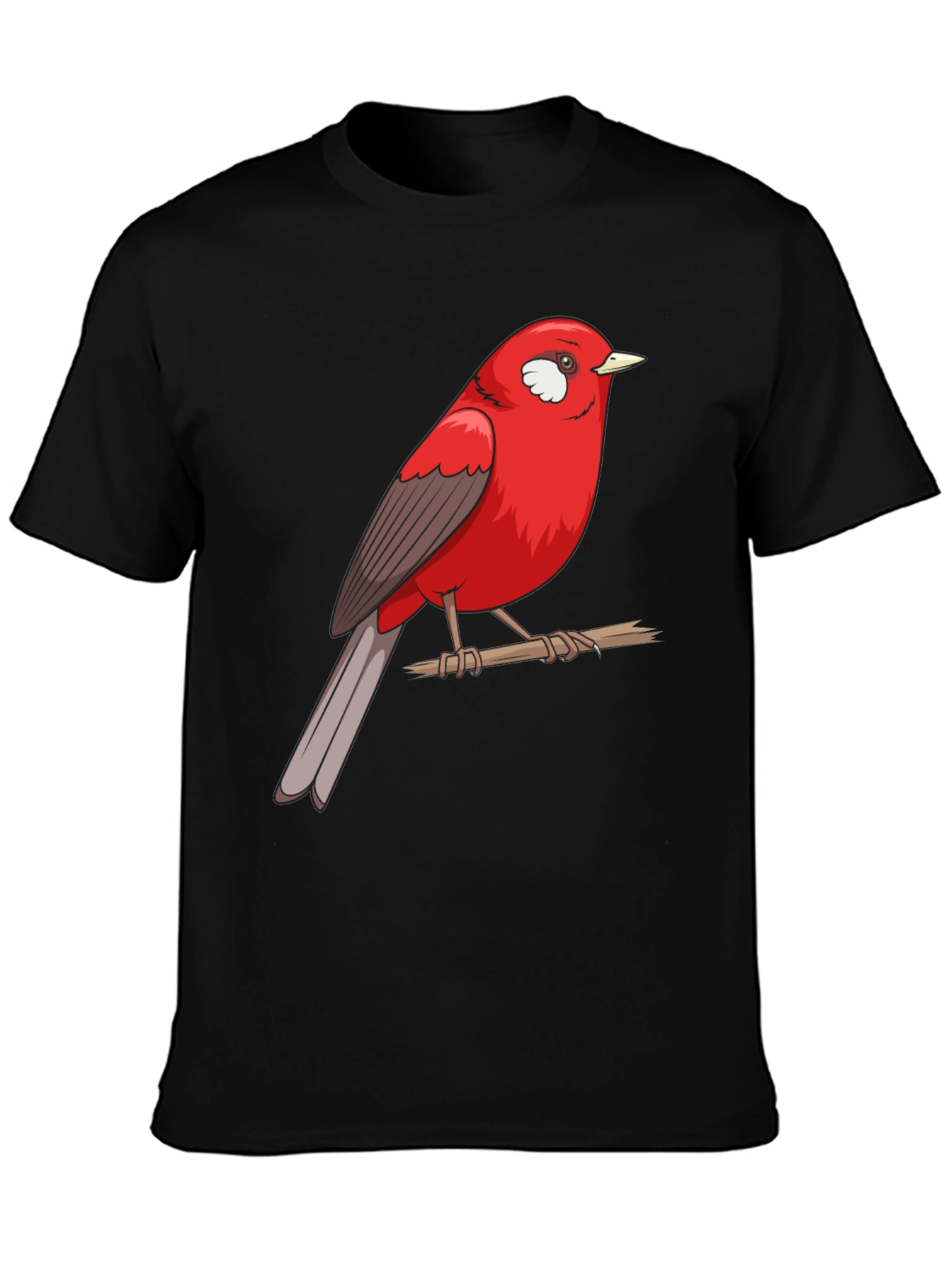 Red Bird Graphic Print T-Shirt