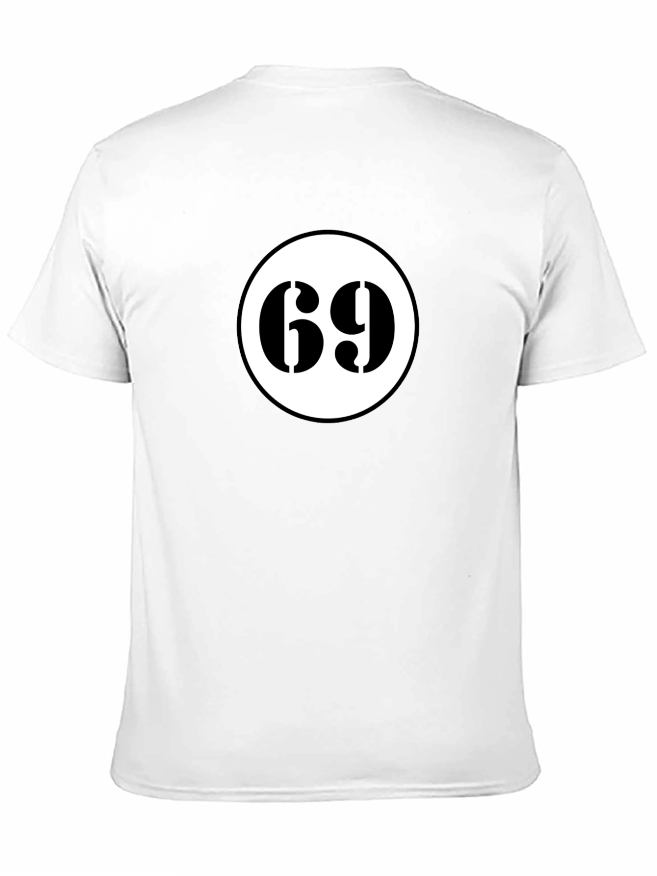 Mens Black T-Shirt with Number 69 Design