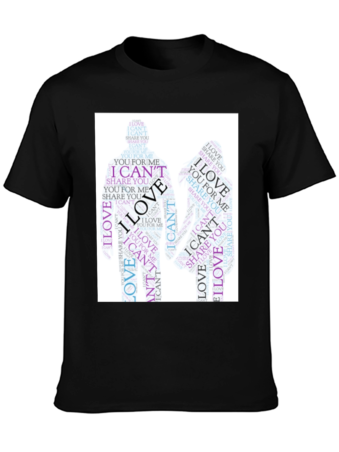 I Cant Love Word Art Graphic Tee