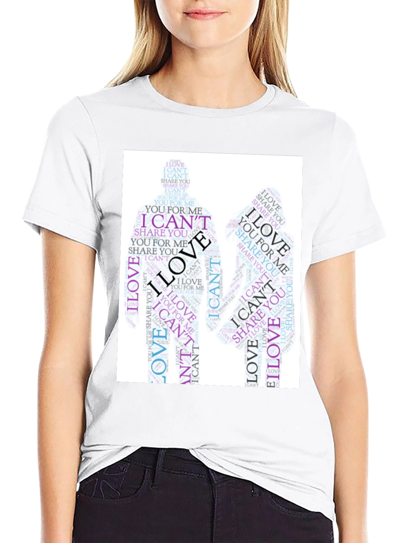 I Cant Love Word Art Graphic Tee