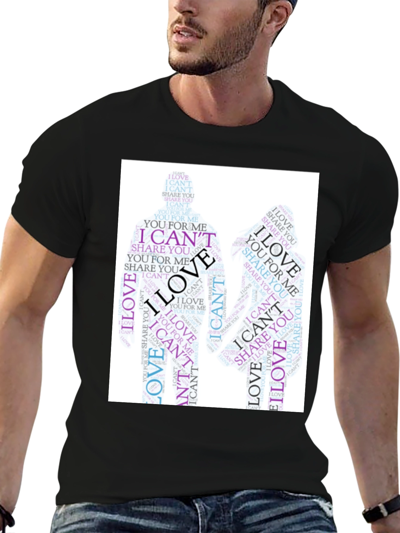 I Cant Love Word Art Graphic Tee