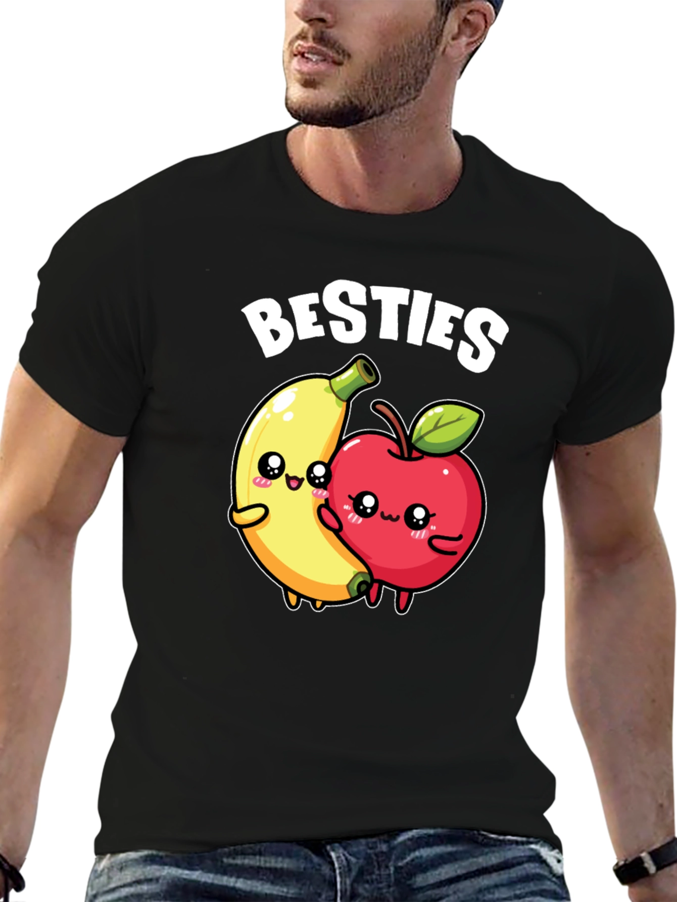 Besties T-Shirt - Cute Banana & Apple Design