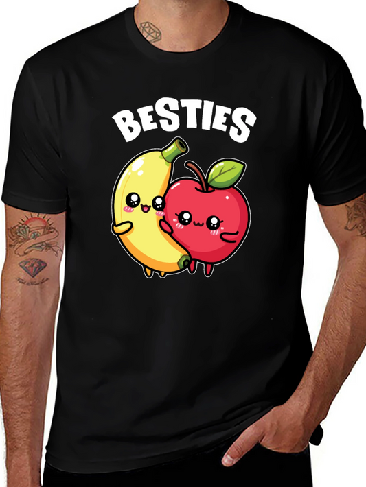 Besties T-Shirt - Cute Banana & Apple Design