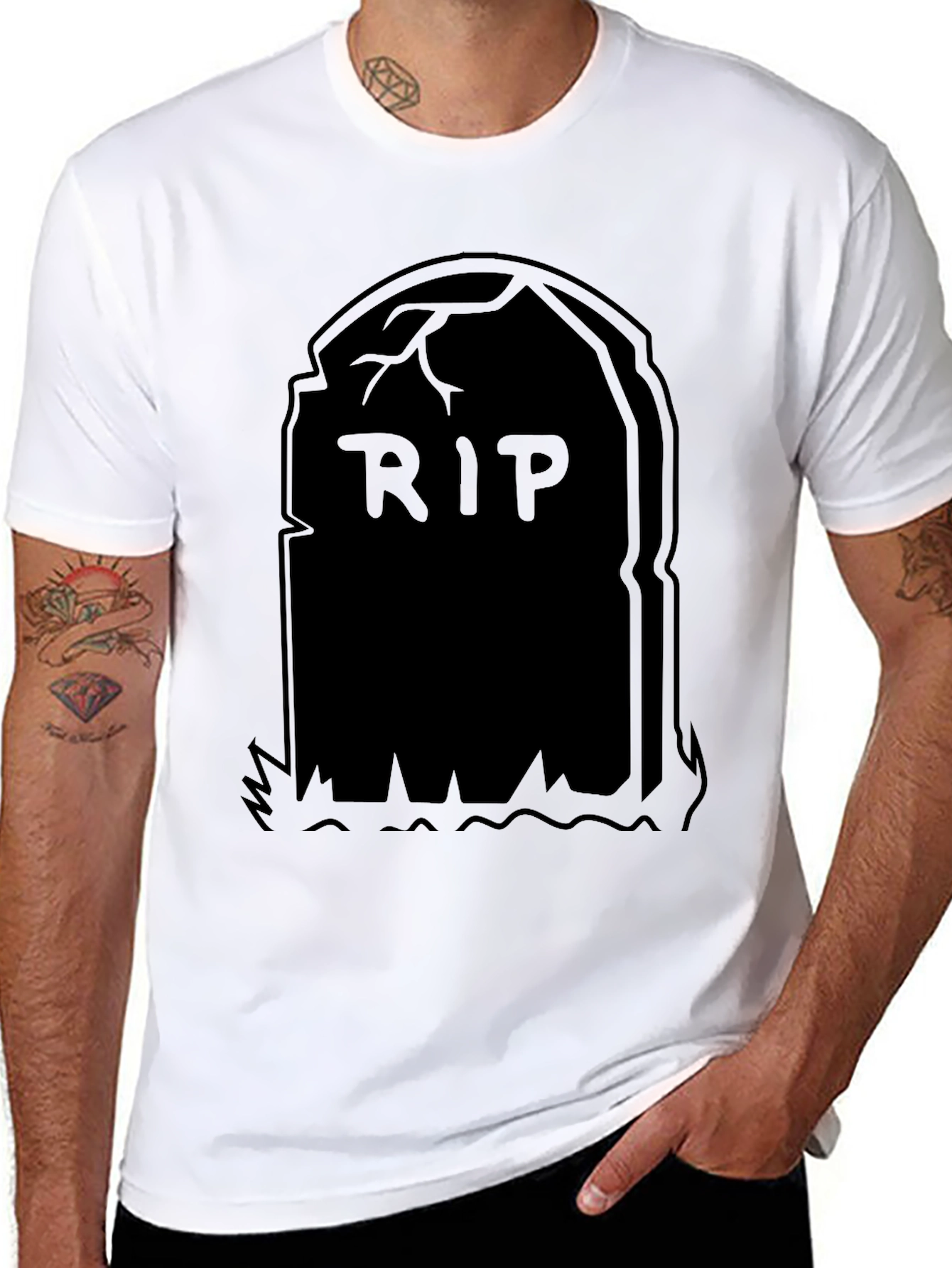 RIP Tombstone Graphic Tee - Black Halloween Shirt
