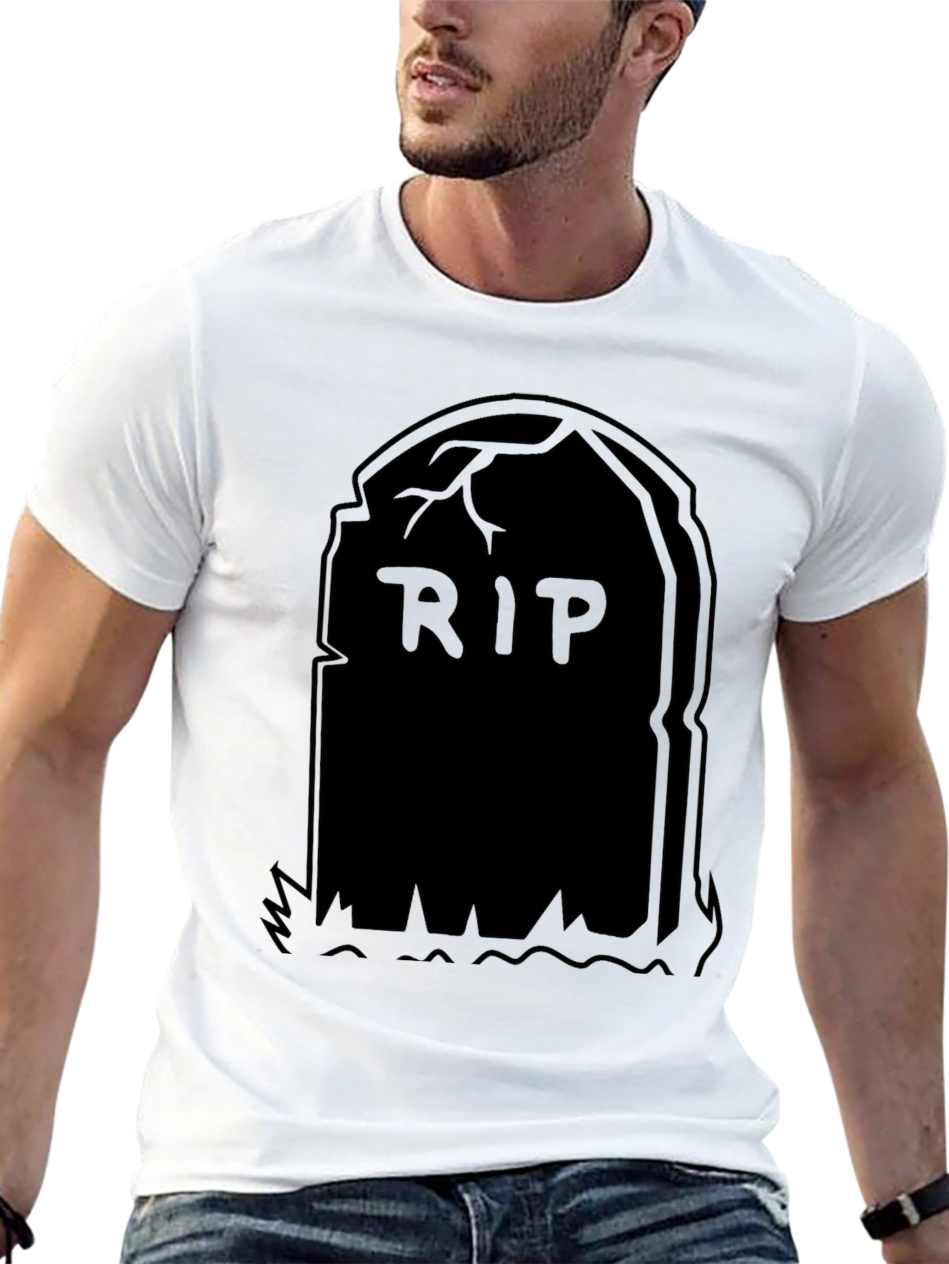 RIP Tombstone Graphic Tee - Black Halloween Shirt
