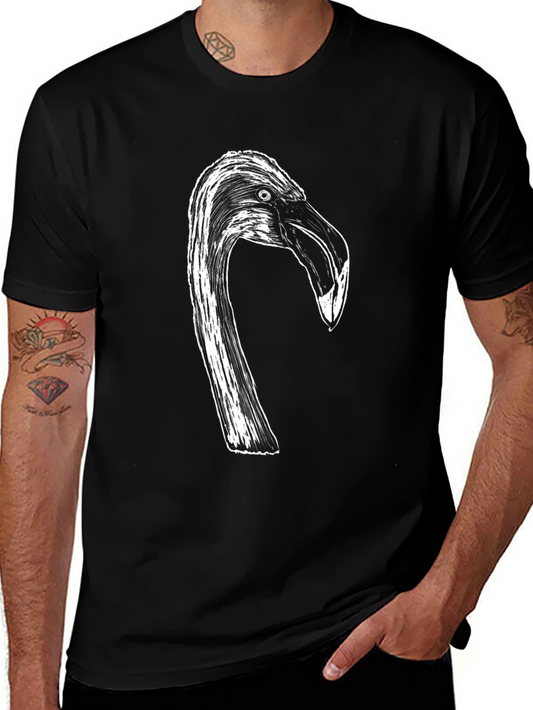 Flamingo Head Graphic Black T-Shirt