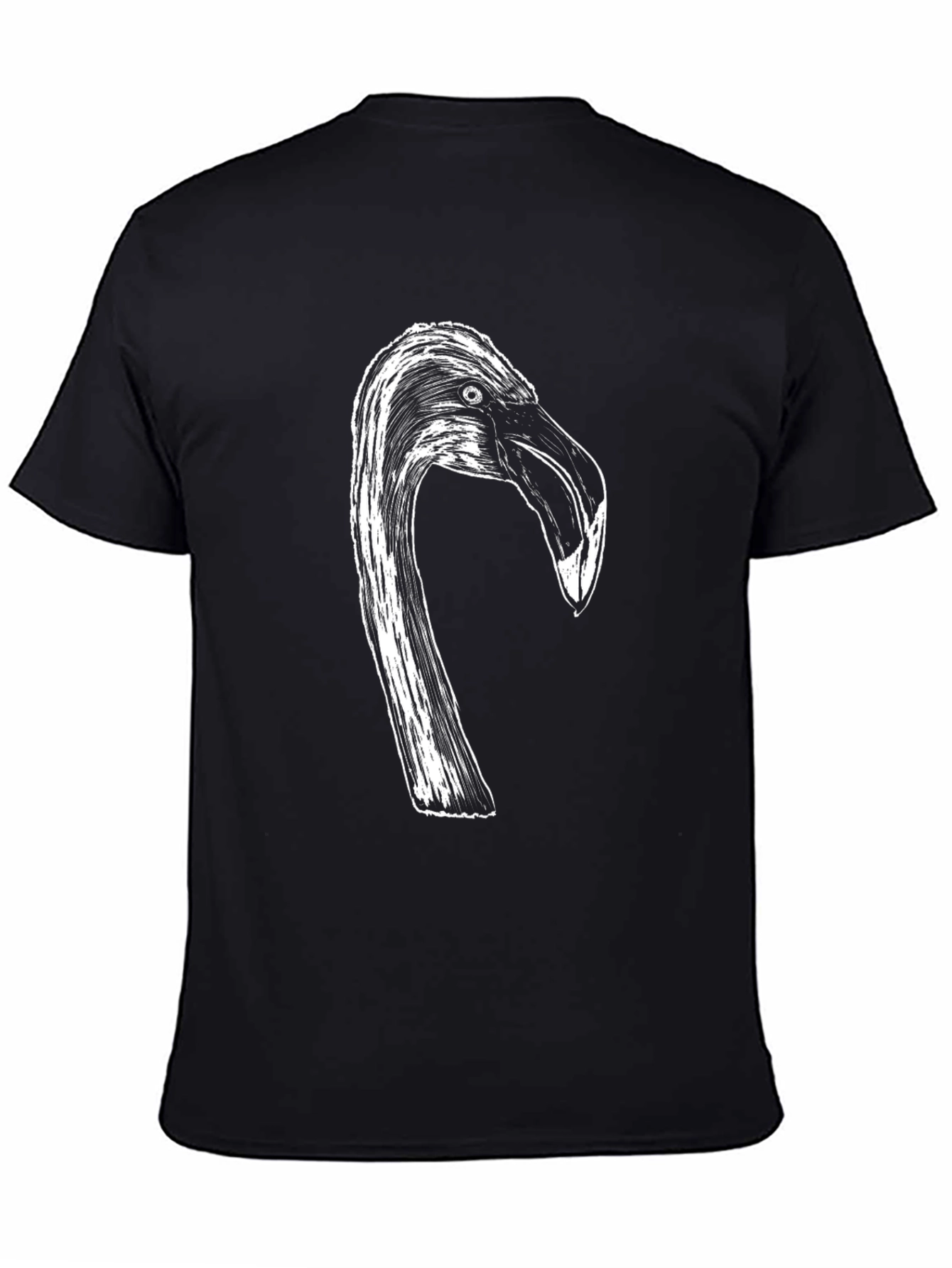 Flamingo Head Graphic Black T-Shirt