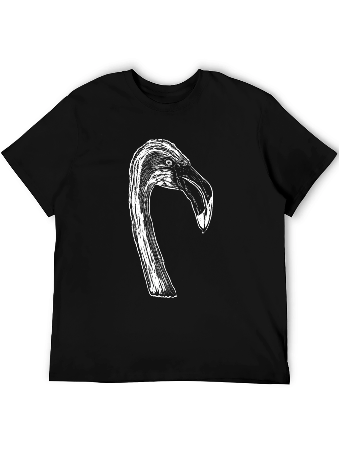 Flamingo Head Graphic Black T-Shirt