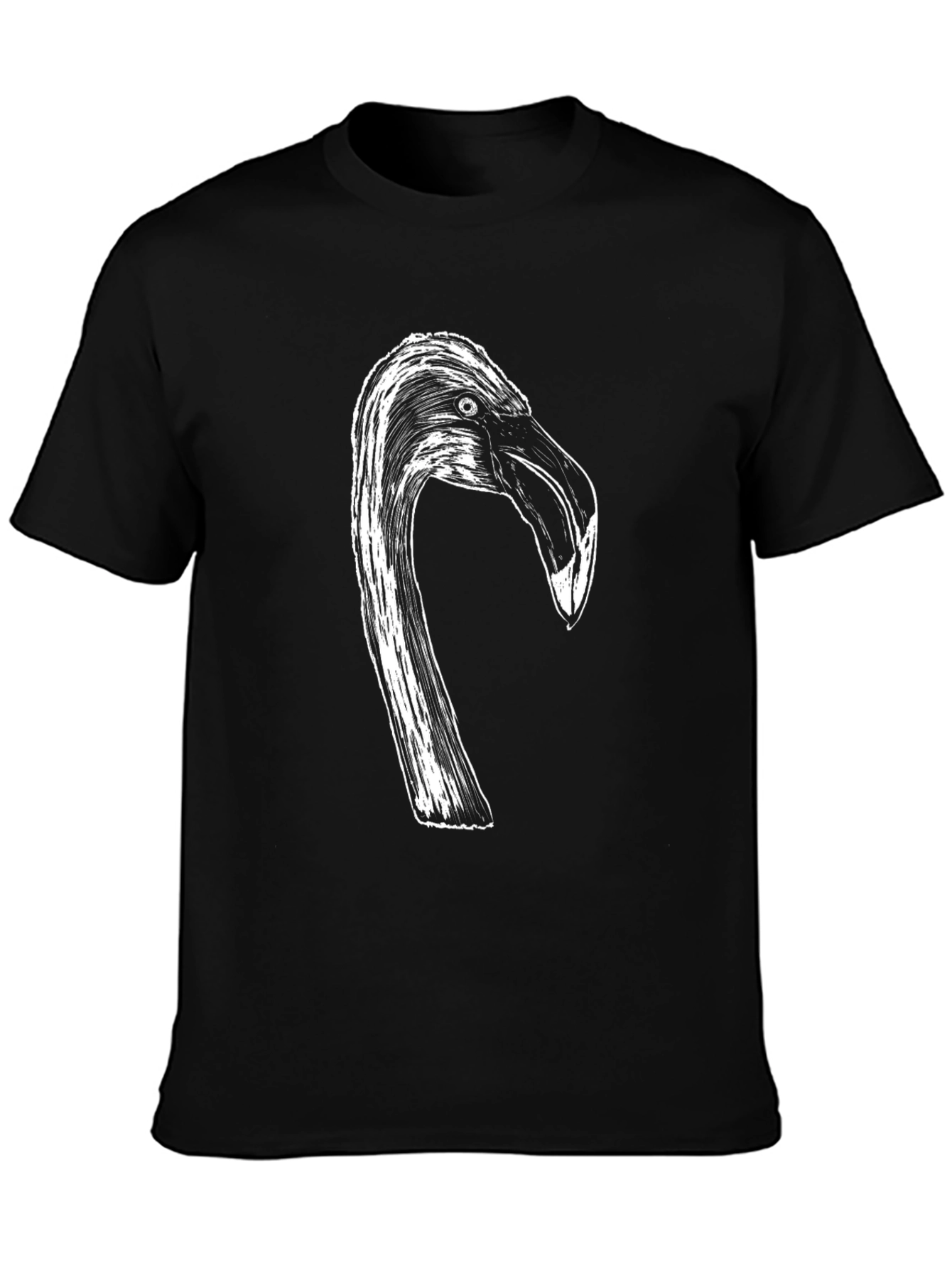 Flamingo Head Graphic Black T-Shirt