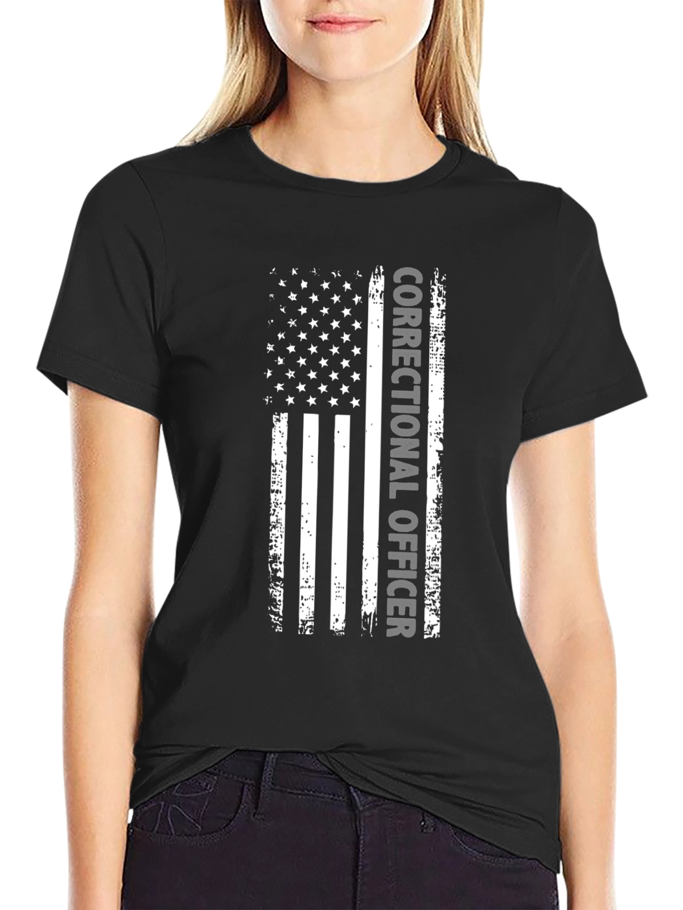 Correctional Officer American Flag T-Shirt