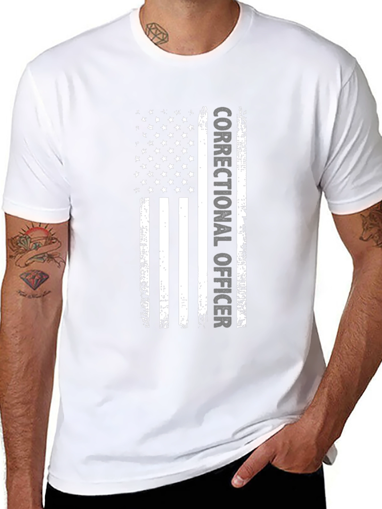 Correctional Officer American Flag T-Shirt