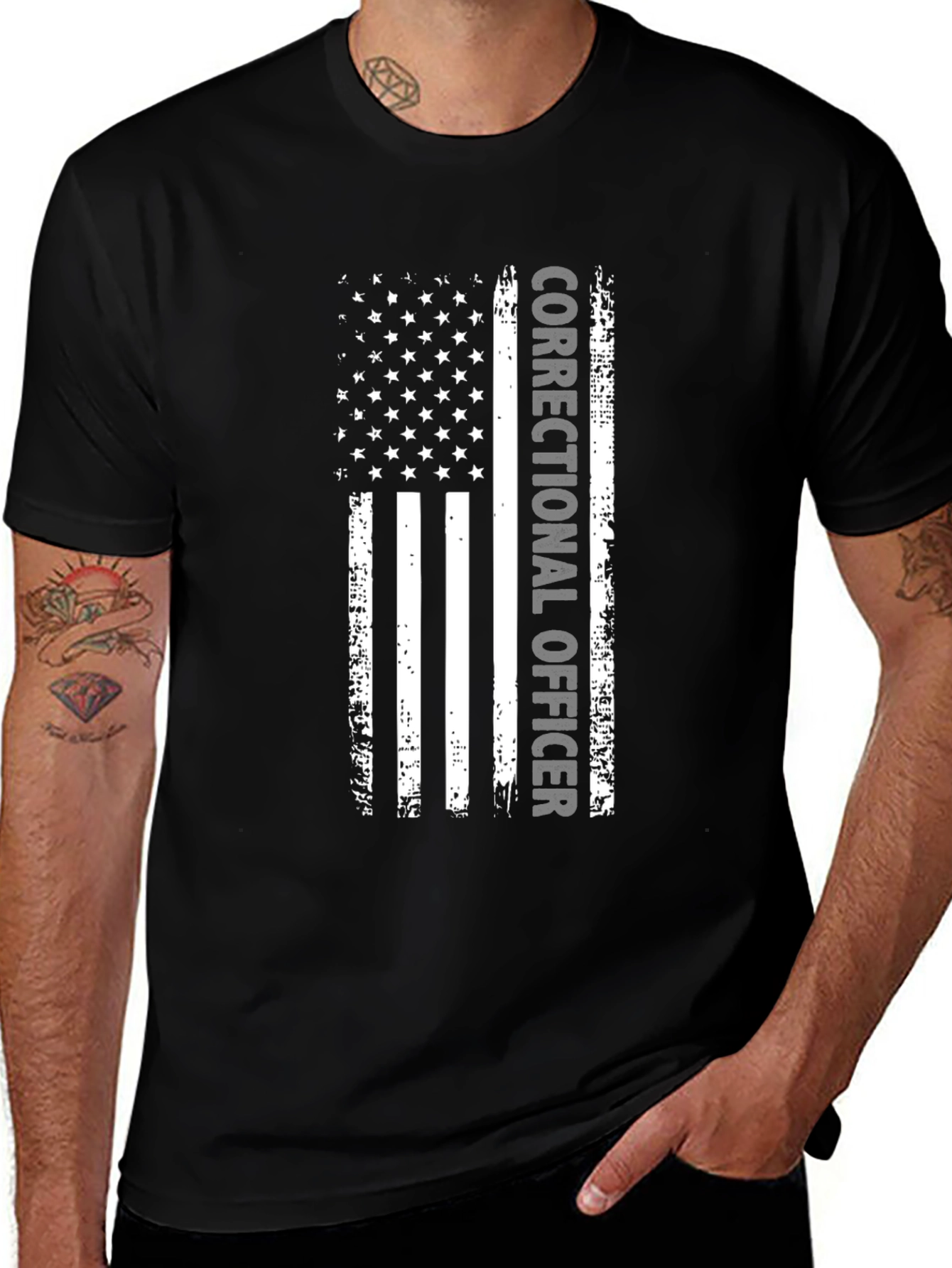 Correctional Officer American Flag T-Shirt