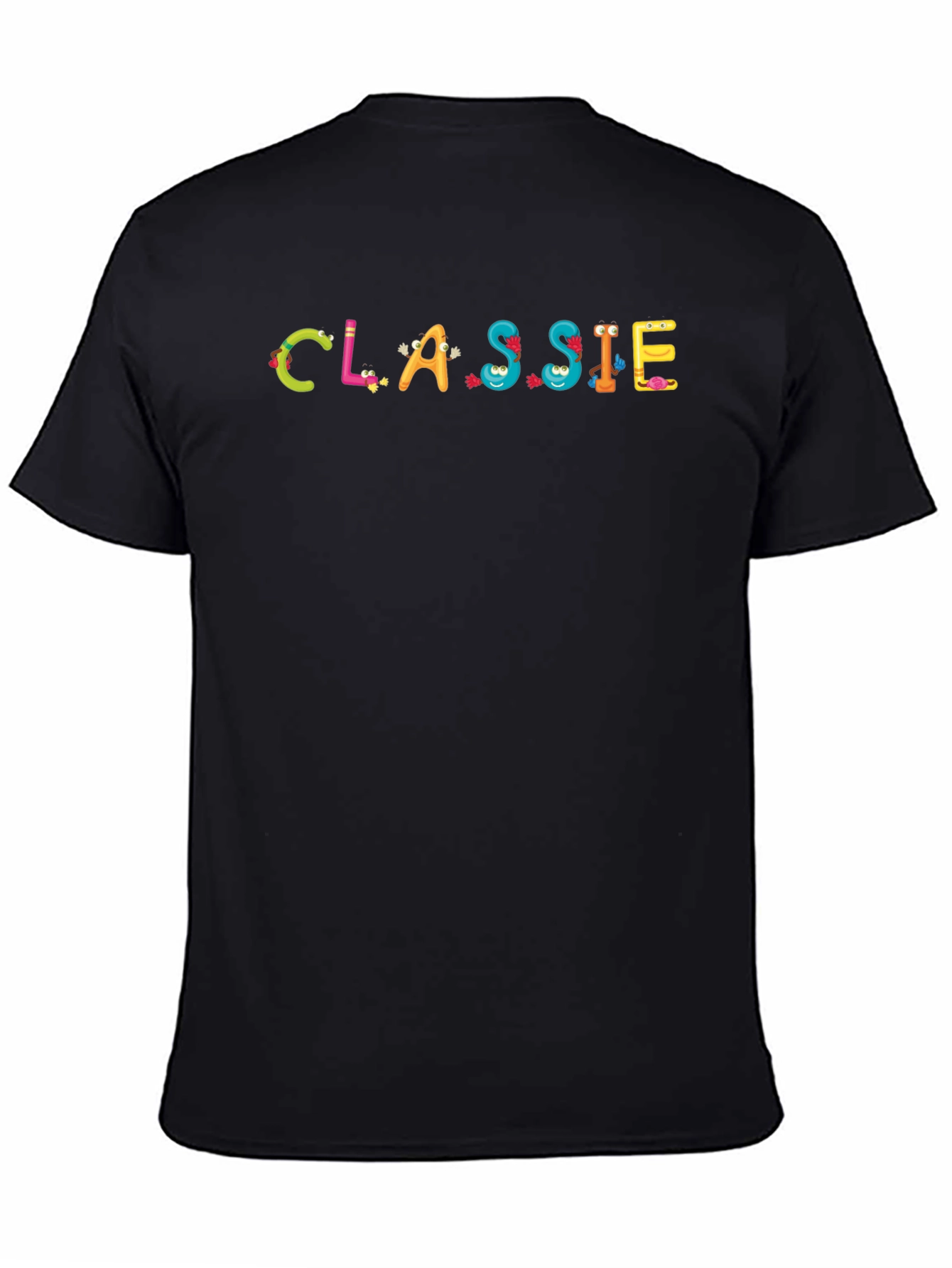 Fun CLASSIE Cartoon Graphic Black T-Shirt