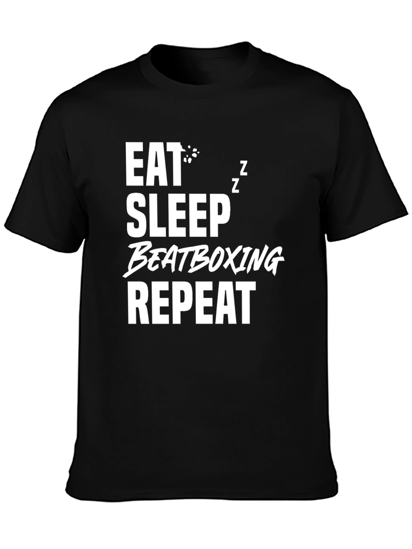 Eat Sleep Beatboxing Repeat Black T-Shirt