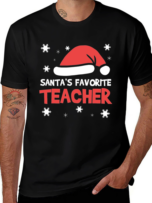 Santas Favorite Teacher Christmas Holiday Tee