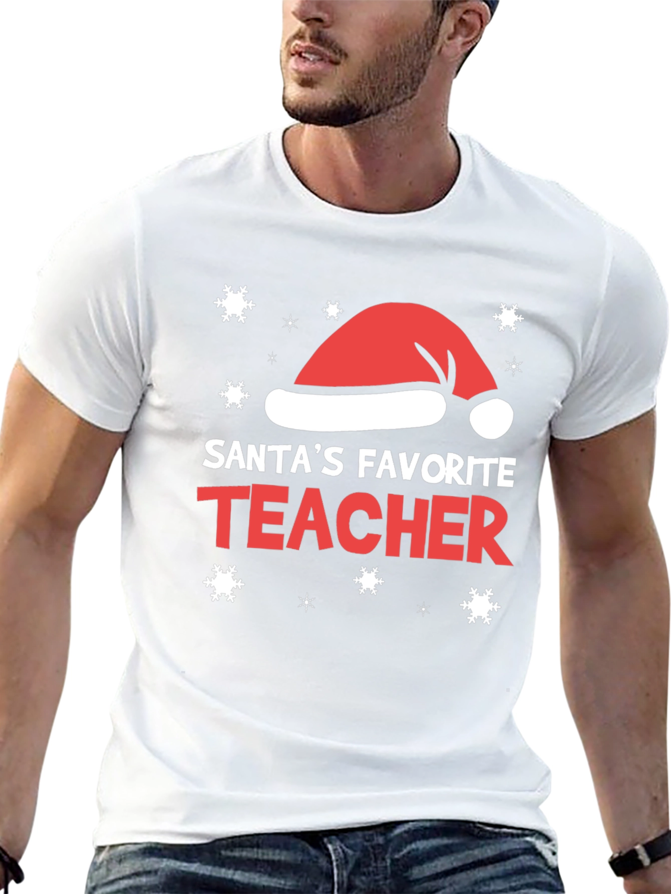 Santas Favorite Teacher Christmas Holiday Tee