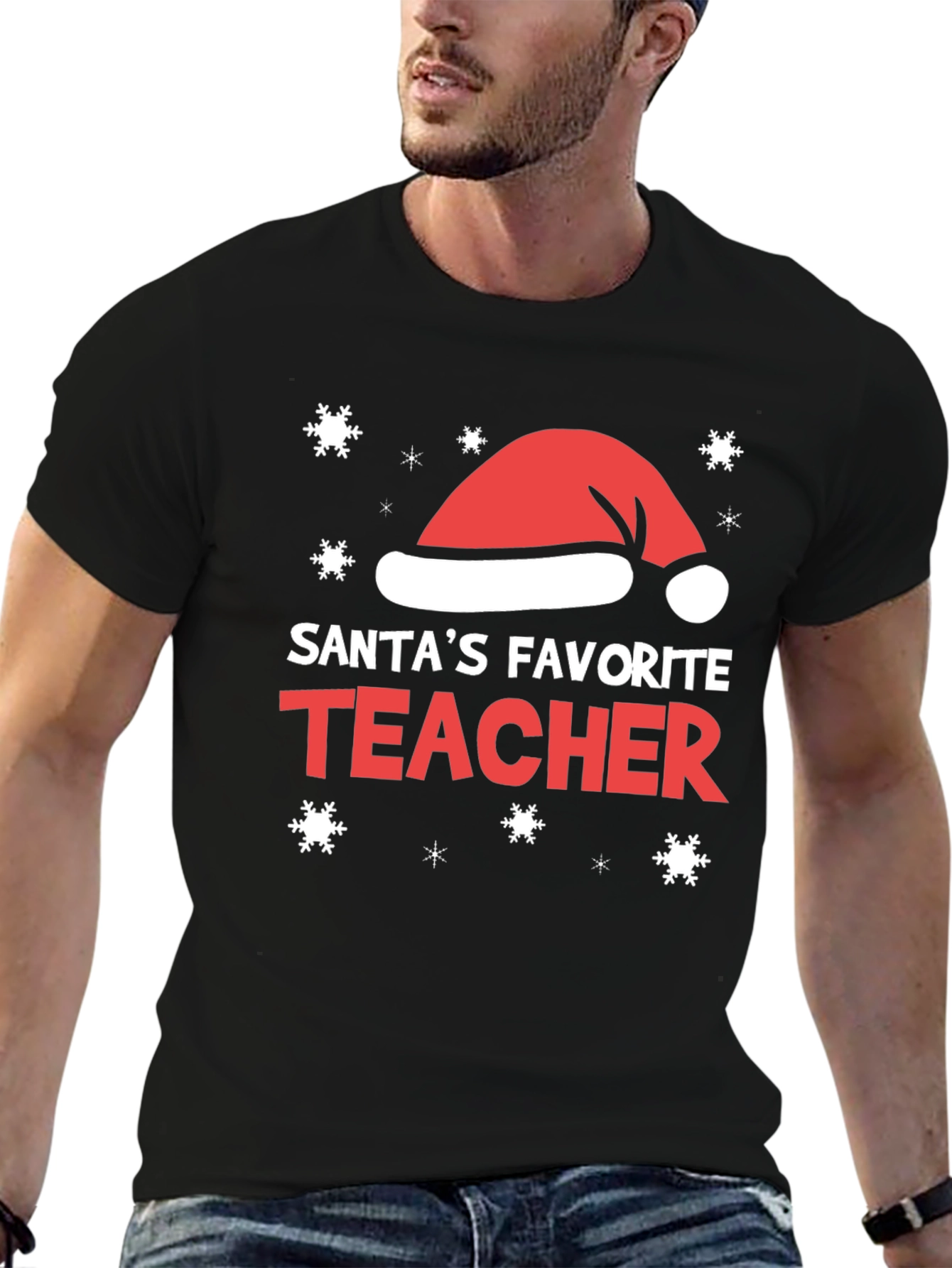 Santas Favorite Teacher Christmas Holiday Tee