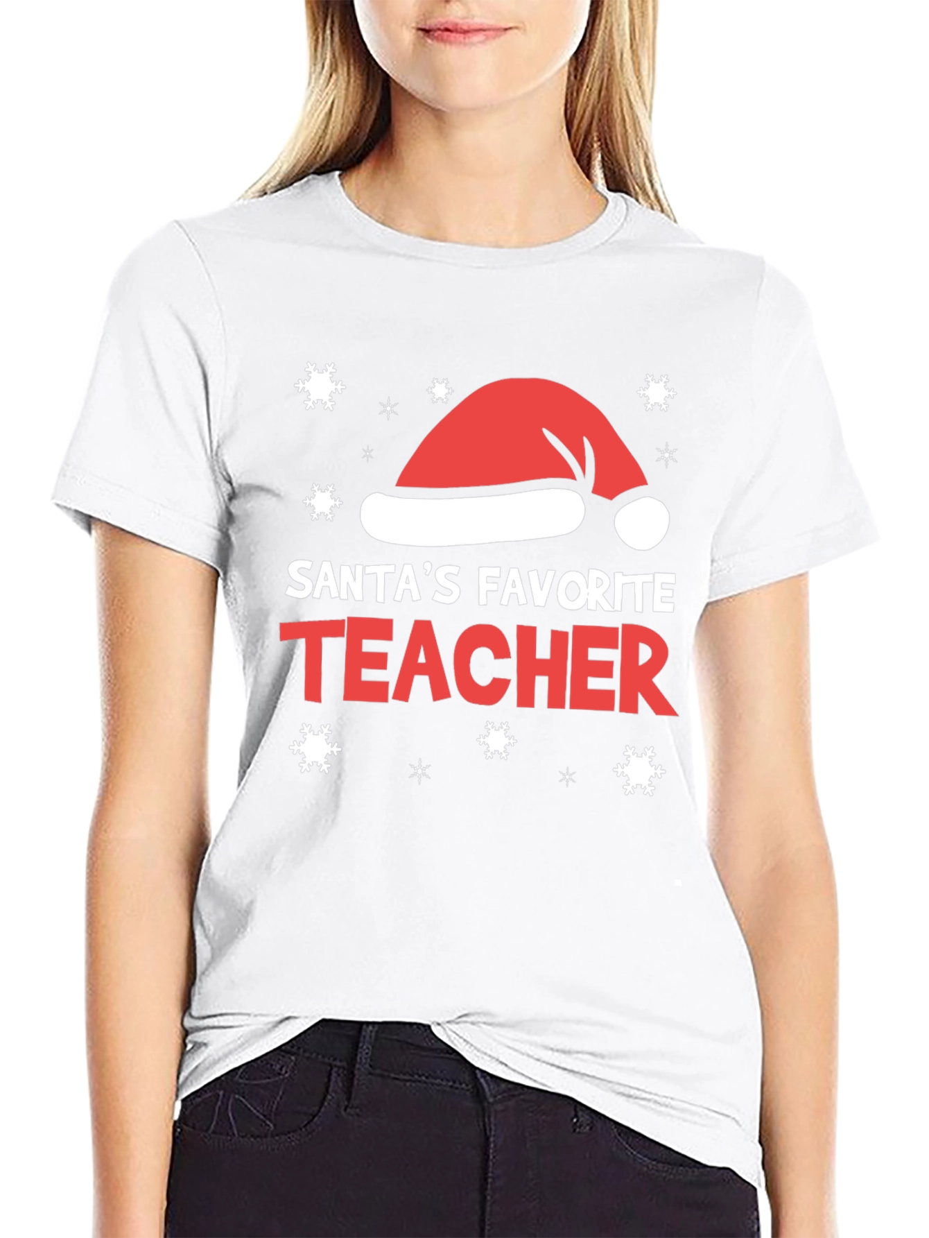 Santas Favorite Teacher Christmas Holiday Tee
