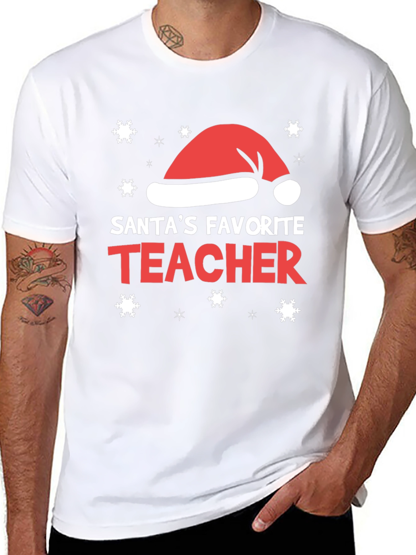 Santas Favorite Teacher Christmas Holiday Tee