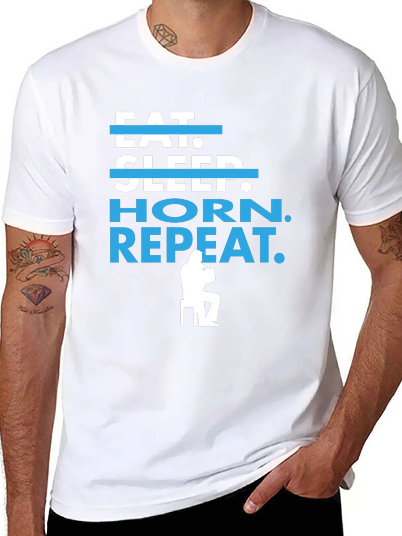 Eat Sleep Horn Repeat T-Shirt - Musician Tee