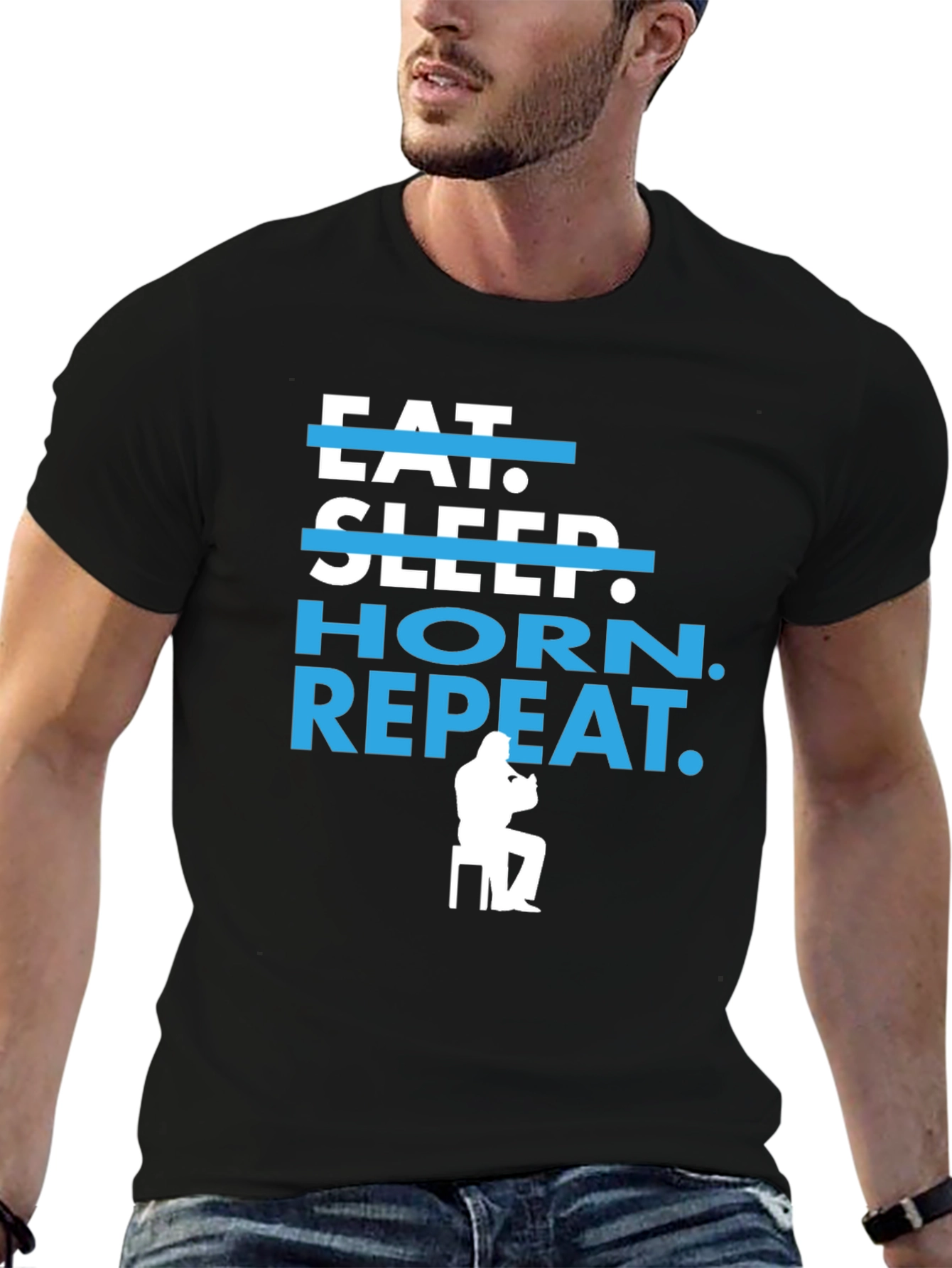 Eat Sleep Horn Repeat T-Shirt - Musician Tee