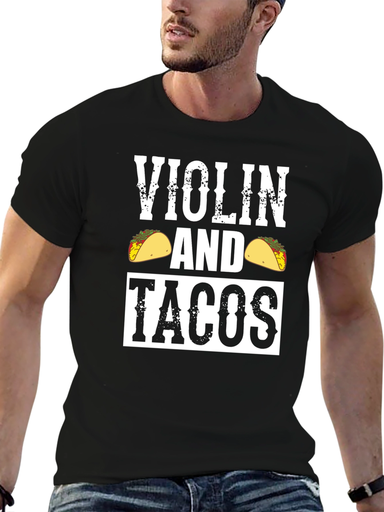 Violin and Tacos Graphic T-Shirt