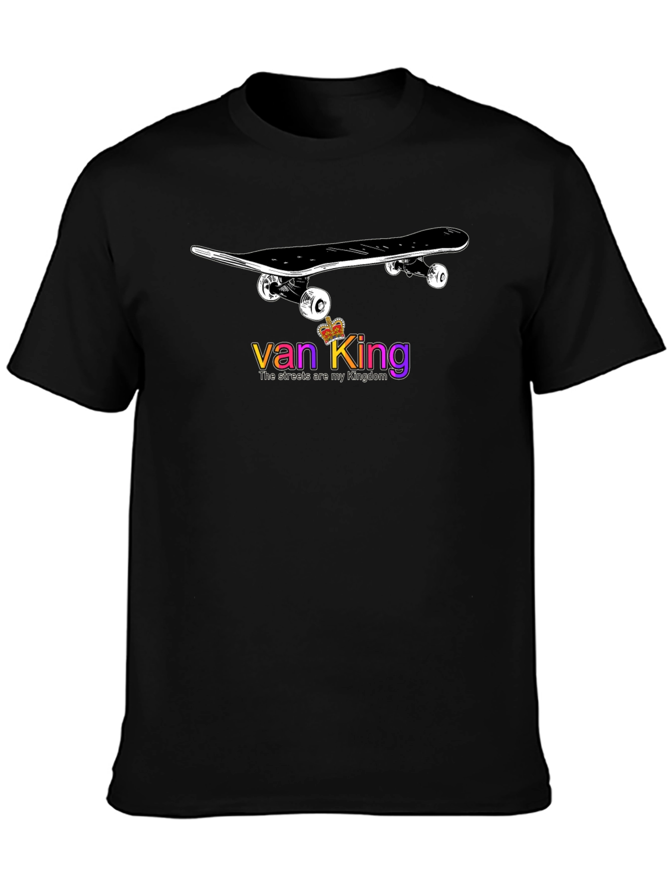 Skateboard Van King Graphic T-Shirt - Black