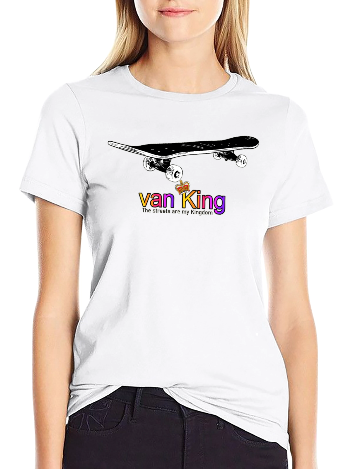 Skateboard Van King Graphic T-Shirt - Black