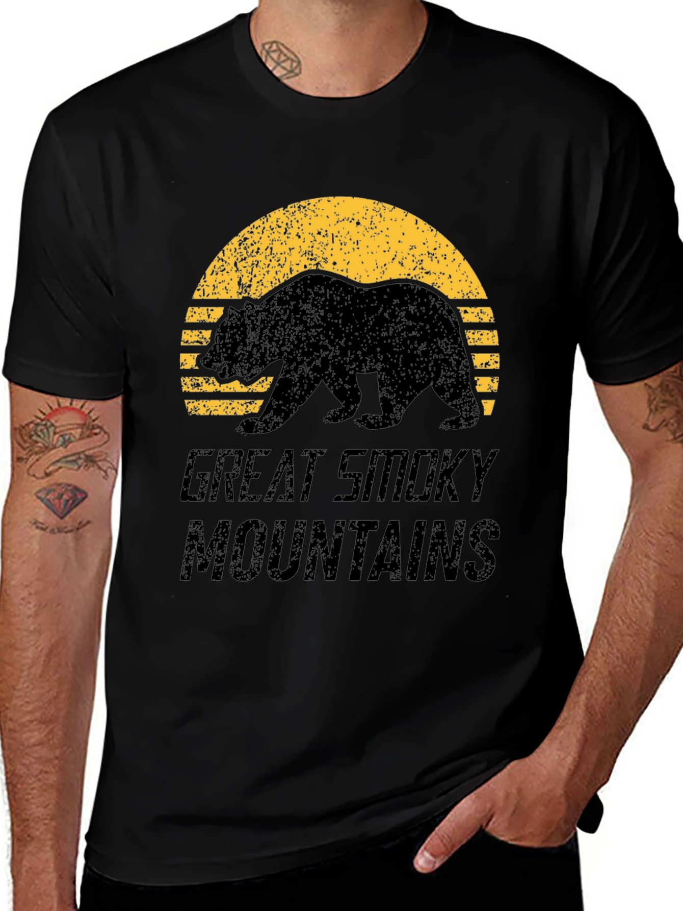 Great Smoky Mountains Bear Graphic T-Shirt