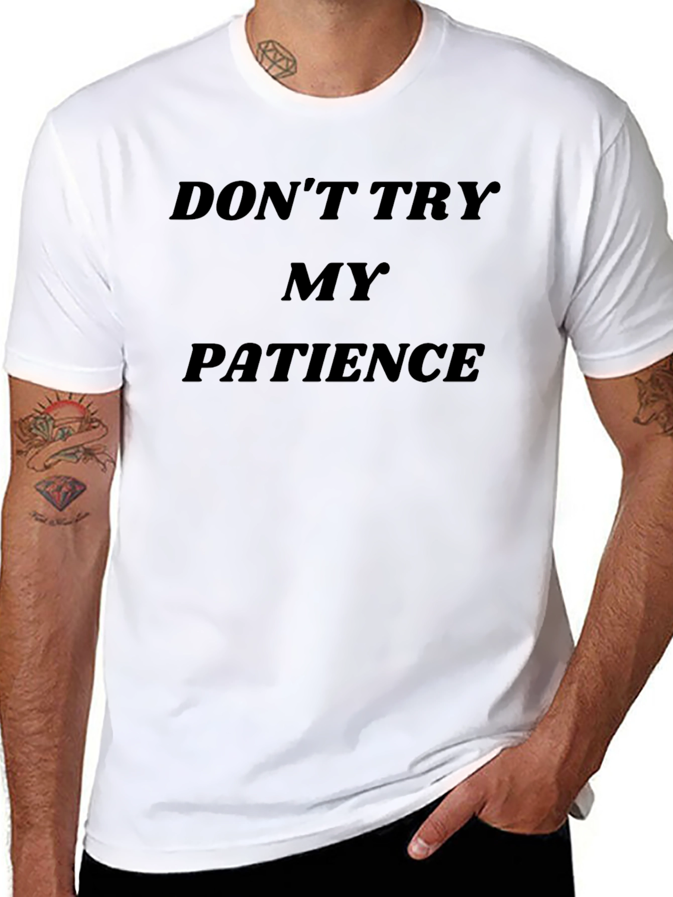 Dont Try My Patience Black Graphic Tee