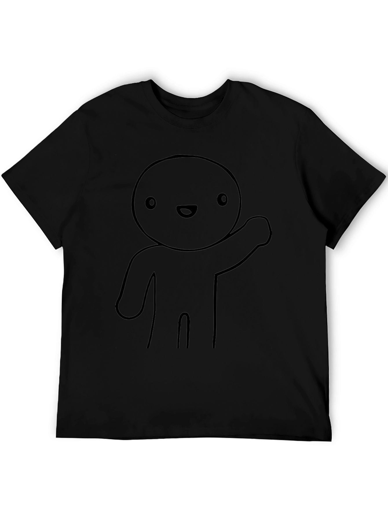 Cartoon Character Graphic Tee - Black